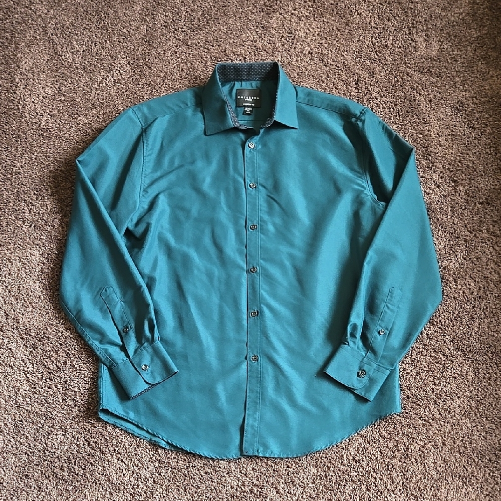 Calabrum London Teal Dress Shirt 15 M